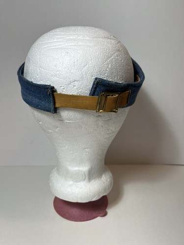 VTG Levis Levi Strauss & Company Orange Tag Denim and Leather Strapback Visor - Picture 5 of 15