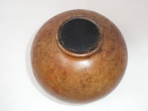 VINTAGE HANDMADE CLAY POTTERY POT RATTAN REED RIM INDONESIA? 7" DECOR - Picture 7 of 7