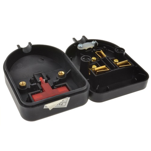 Simple Gang 13A 250V Noir Caoutchouc Extension Prise pour Alimentation Secteur [ - Photo 4/4
