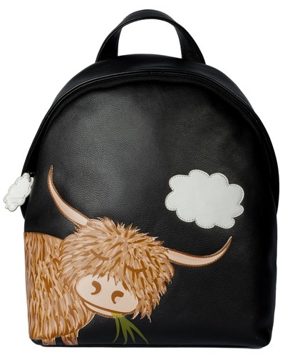 Premium leather Highland Cow Rucksack Backpack 7208 by Mala Leather - Picture 5 of 19
