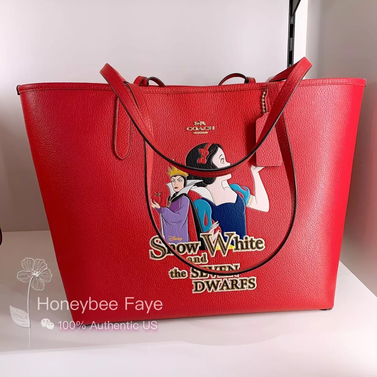 Snow white coach tote sale