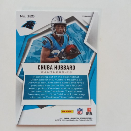 2021 Panini Rookies & Stars #125 Chuba Hubbard RC Pulsar Prizm Carolina Panthers - Picture 2 of 2