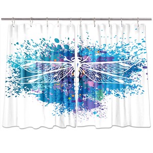 Dragonfly Paint Window Treatments For Kitchen Curtains 2 Panels 55x39 Inches Ebay