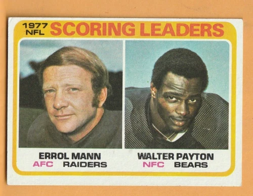 Walter Payton Errol Mann 1978 Topps League Leaders #334 HOF Chicago Bears