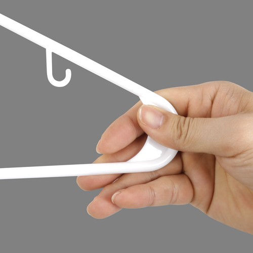 100 Pack Plastic Hangers Space Saving Hangers for Clothes with Hooks Black/White - Picture 10 of 23