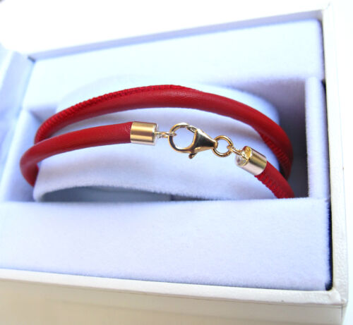 Kabbalah red string luck bracelet 14k solid Gold wrap bangle protection evil eye - Picture 6 of 7