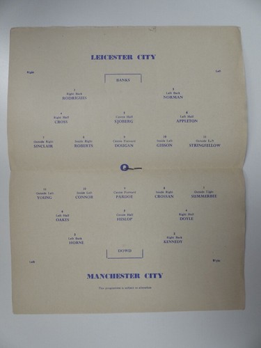 LEICESTER CITY v MANCHESTER CITY | 1965/1966 | FA CUP R5 | 9 MAR 1966 | PIRATE - Picture 3 of 3