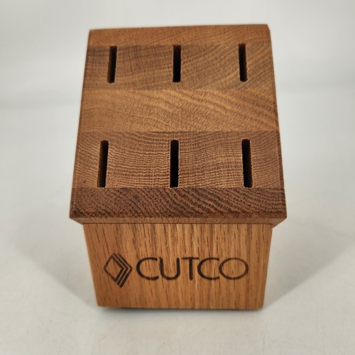 CUTCO 6-Slot Steak Knives Wood Block Honey Oak - Picture 3 of 10