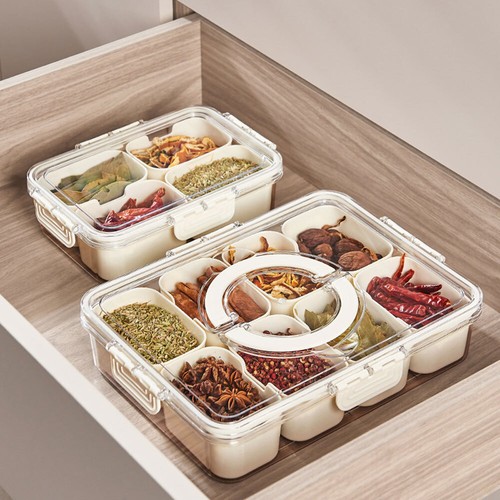 Divided Serving Tray with Lid and Handle Snackle Box Charcuterie Container DX - Picture 12 of 21