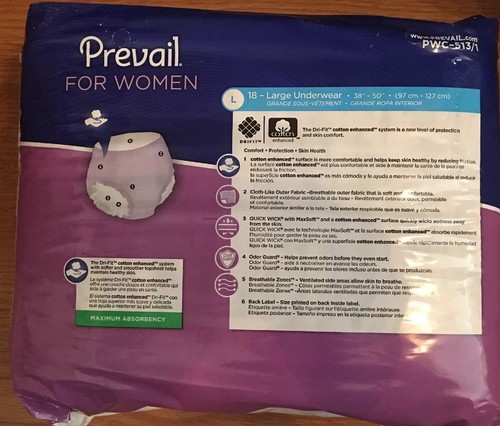 Ropa interior para incontinencia adulta Prevail para mujer pull-on L máxima absorción (18) - Imagen 2 de 2
