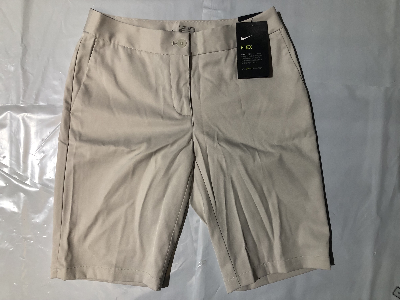 Женские шорты для гольфа Nike Womens Flex 10 из ткани Light Bone Sz 0 AA3240-072