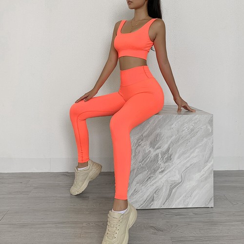 Women's 2Pcs Set Vest Leggings Suit Fashion Sexy Sports Fitness Gym Yoga Set - Picture 24 of 26