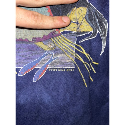1996 The Mountain Gina Grey Native American Art Artwork Ojo Caliente Shirt 90s X - Picture 9 of 14
