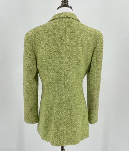 Genny Italy Green Boucle Button Coat Heavyweight - Picture 3 of 5
