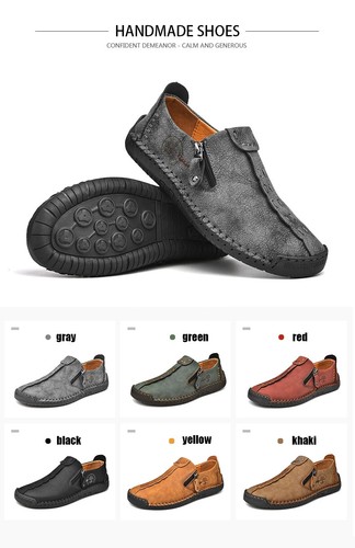 Leather Men Shoes Casual Slip On Loafers Flats Moccasins Tooling Shoes Plus Size - Picture 19 of 27