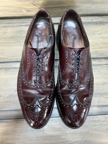 Allen Edmonds 11-B Chester Burgundy US Mens Wingtip Dress Shoes - Picture 15 of 24