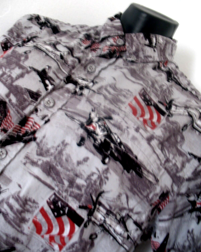 North River Outfitters Short Sleeve Button Up Shirt Navy Airplane Print Size L - Picture 3 of 11