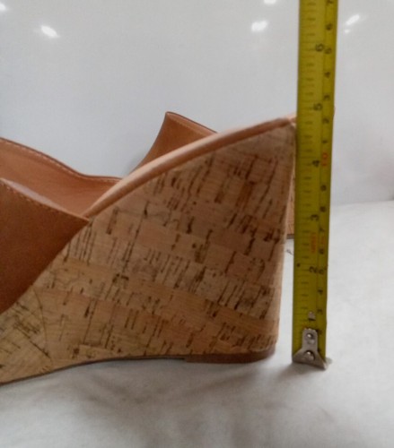 LEHOOR Cork Wedge Mules Slide Sandals Peep Toe High Wedge Women 9.5 | 9020 - Picture 6 of 7
