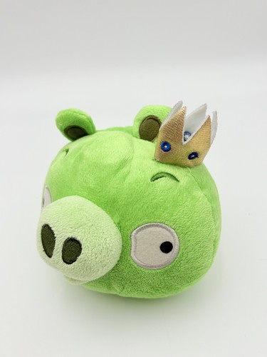 Angry Birds Green Pig King Plush Crown Rovio Commonwealth No Sound Leonard Set - Picture 5 of 9