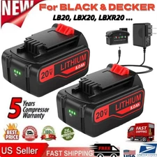 1/2PACK Replace LB2X4020 for Black Decker 20 Volt MAX Li-ion 8.0AH Battery