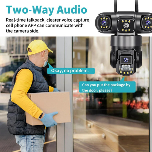 Cámara 4G Sim GSM 12MP 6K Tres Lentes Tres Pantallas Monitor Visión Nocturna Seguridad - Imagen 10 de 19