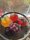 Lot of Four Vintage Murano Style Hand Blown Glass Art Fruit Decor