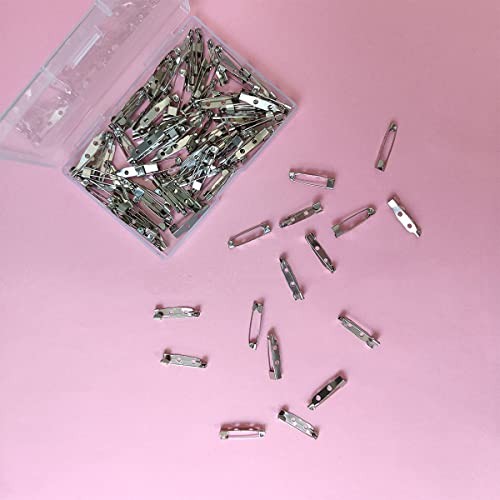 100 Pcs Locking Pins Backs Safety Clasp Brooch, Silver Brooch Clasp Pin, 25mm - Picture 6 of 7