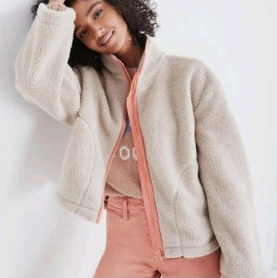 Madewell x Penfield Haight Fleece Full Zip Sherpa Jacket Size Large Boxy Fit