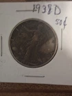 1938-D Walking Liberty Half Dollar Low Mintage