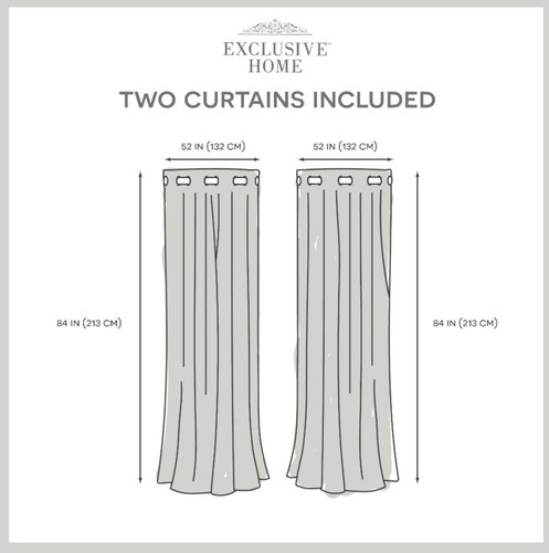 Exclusive Home Burke 100% Blackout Grommet Top Curtain Panel Pair, 52"x84",... - Picture 3 of 6