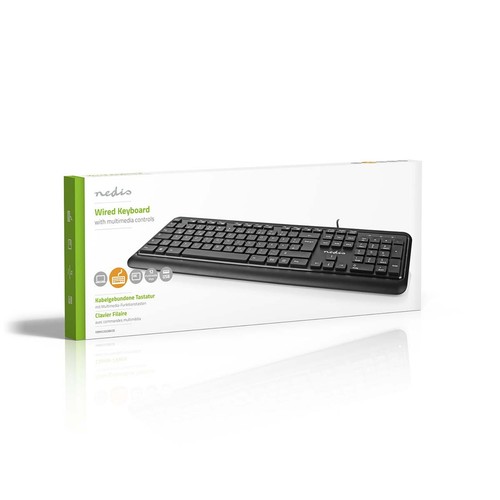 Nedis, Kabelgebundene Tastatur USB-A QWERTZ DE 104 Tasten, Schwarz - Bild 8 von 8