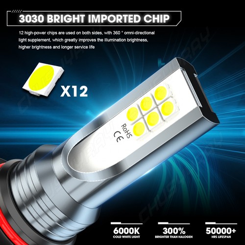 For Jeep Grand Cherokee 2005-10 6000K 6pcs LED Headlight Hi/Lo+Fog Light Bulbs - Picture 10 of 14