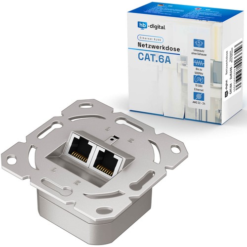 Netzwerkdose Cat6 Cat6a Cat5e 1-2-Fach RJ45 LAN Ethernet Netzwerk Daten LAN Dose - Bild 102 von 137