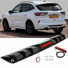 Schwarz Glänzend Heckansatz Heckdiffusor mit LED Licht für Ford Kuga ST-Line