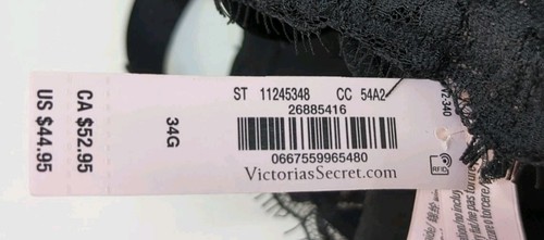 Victoria Secret Wicked Reggiseno push up balconcino in pizzo sfoderato 34G nero (80536) - Foto 8 di 9