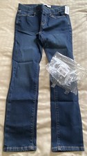 NWT Old Navy Girls Dark Wash Skinny Denim Blue Jeans - Size 10/12 Adjust Waist