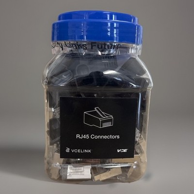 VCELINK RJ45 CAT6 Strain Relief 50 Pack Jar - NEW