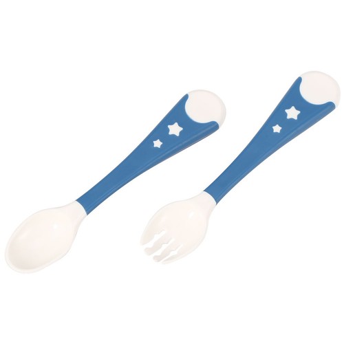 2Pcs Tragbare Säuglingsnahrung Gabel Löffel NonSlip Baby Geschirr Set (Blau) - Bild 13 von 24