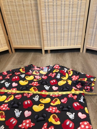 Scrubs Scrub Top Cartoon Disney Mickey and Minnie Mouse Bodyparts XL H871 - Picture 6 of 8