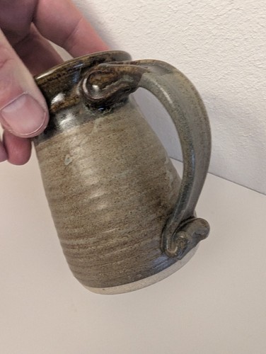 Vtg Pottery Stoneware Brown & Tan Glazed Mug UNBRANDED VGC - Picture 5 of 7