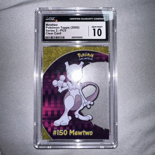 Mewtwo Pokemon 2000 Topps TV Animation Clear Cards Englisch #PC5 CGC 10