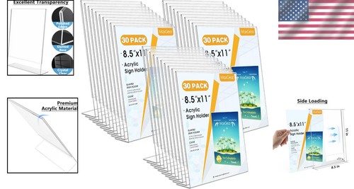 Slant Back Acrylic Holder 8.5x11 - 30 Pack Document Organizer for Any Setting - Picture 2 of 9