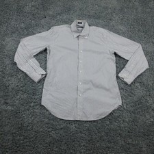 Peter Millar Shirt Mens Medium Blue White Striped Button Up Dress Cotton Classic