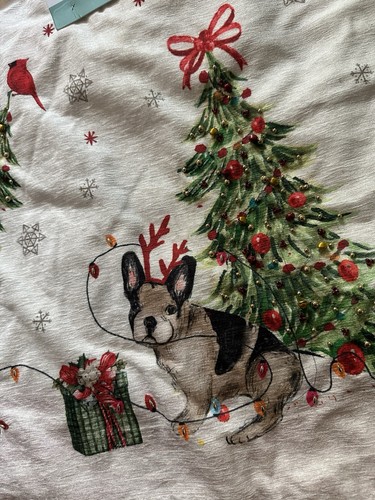 Humane Soc. LRG 50” Dogs Christmas Tree Skirt Pug Lab French Bulldog Bells Beads - Picture 4 of 8