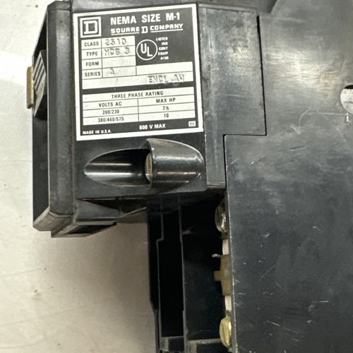 SQUARE D 2510MCO3 MANUAL MOTOR STARTER 3PH 600V MAX 10HP@380/460/575V~ - Picture 4 of 8