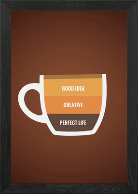 Kaffeetasse Leben Rezept gerahmtes Wandbild Poster Leinwanddruck Bild