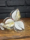 MURANO Art Glass Hand Blown 3 Petal Lily/Iris  Swirled Stem Multicolored