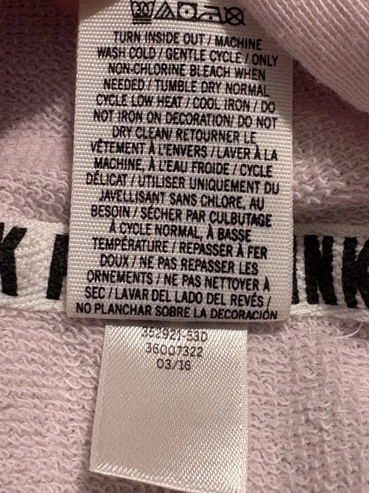 UNDERCOVER Felpa con cappuccio Victorias Secret ROSA media full zip misto cotone VS logo moderna a righe