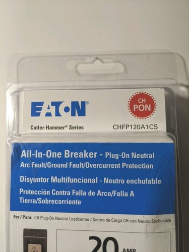 Eaton All-In-One Breaker 20A Single-Pole Circuit Breaker CHFPAFG120CS - Picture 5 of 5