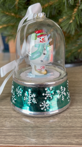 Vintage 1991 Musical Rotating Mr. Christmas Bells of Christmas Snowman Ornament - Video 1 of 1